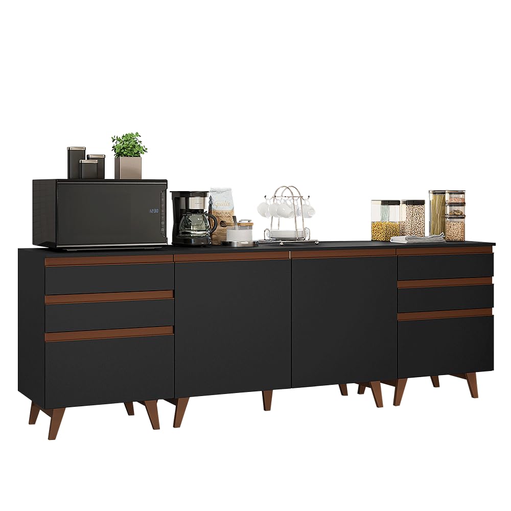 Kitchen cabinet Storage Stylish Look Black, Brown