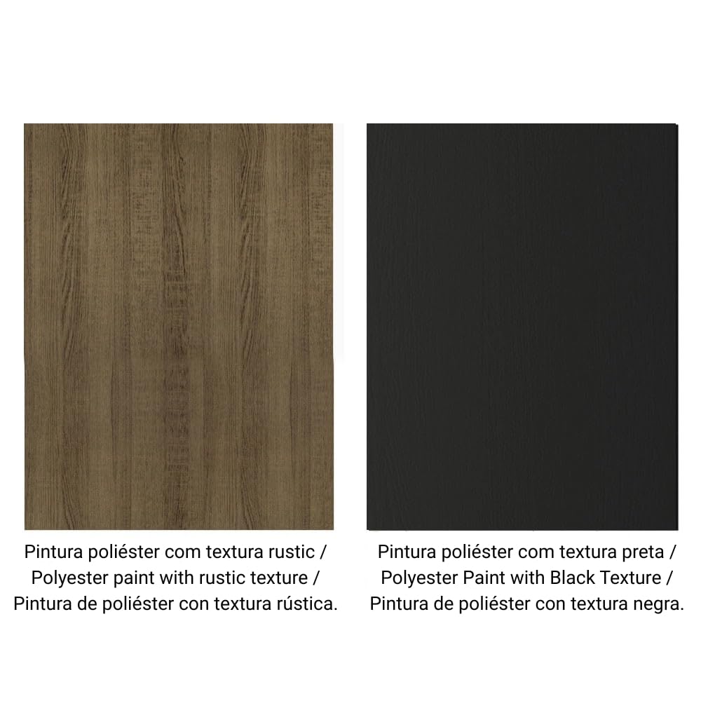 Modular kitchen Cabinets Ample Storage 120 Cm Wide with Multiple Compartments, 8 niches, 1 Drawers and Suspended Kitchen - Brown Black