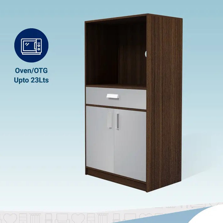 Burrell Engineered Wood Kitchen Cabinet  (Finish Color - Melamine GL Walnut & White, Knock Down)