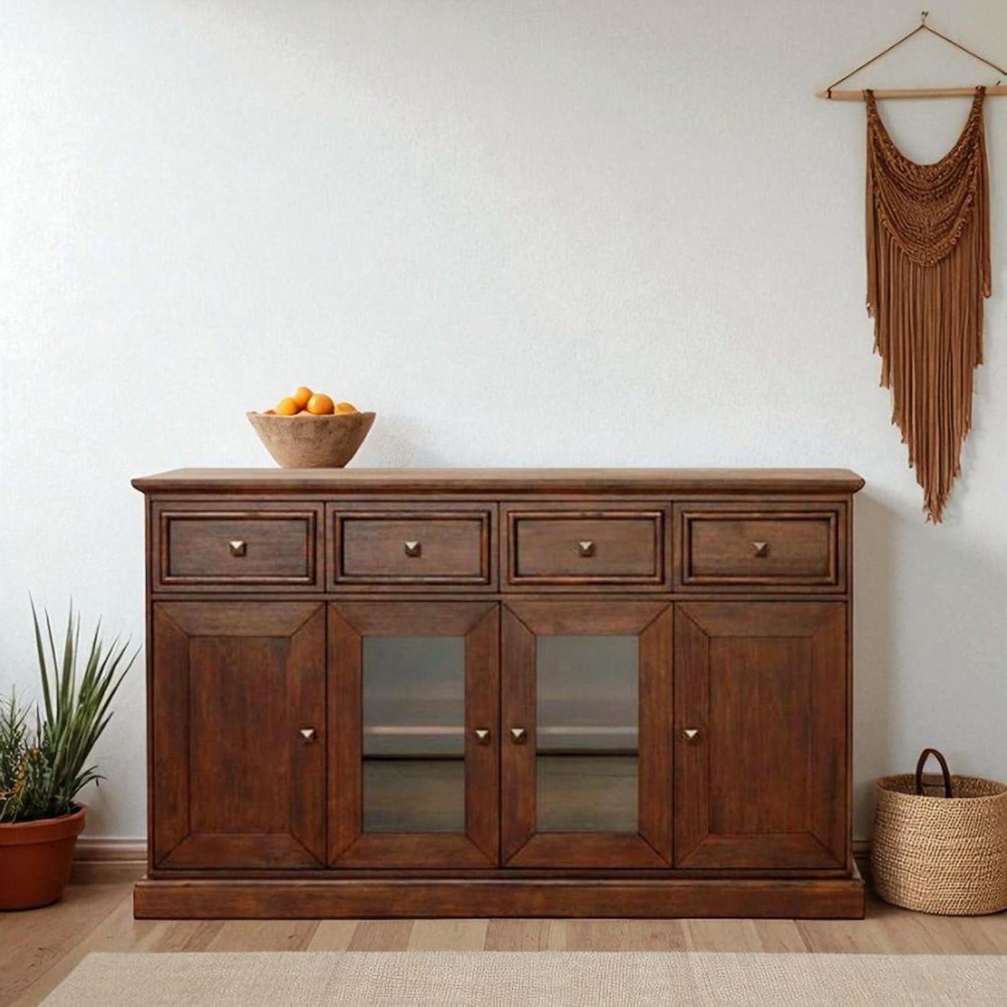 Barban Sheesham Wood Console Sideboard Cabinet