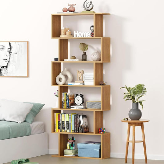 6-Layer S-Shaped Ladder Book shelf  Engineered Wood Open Crockery Rack
