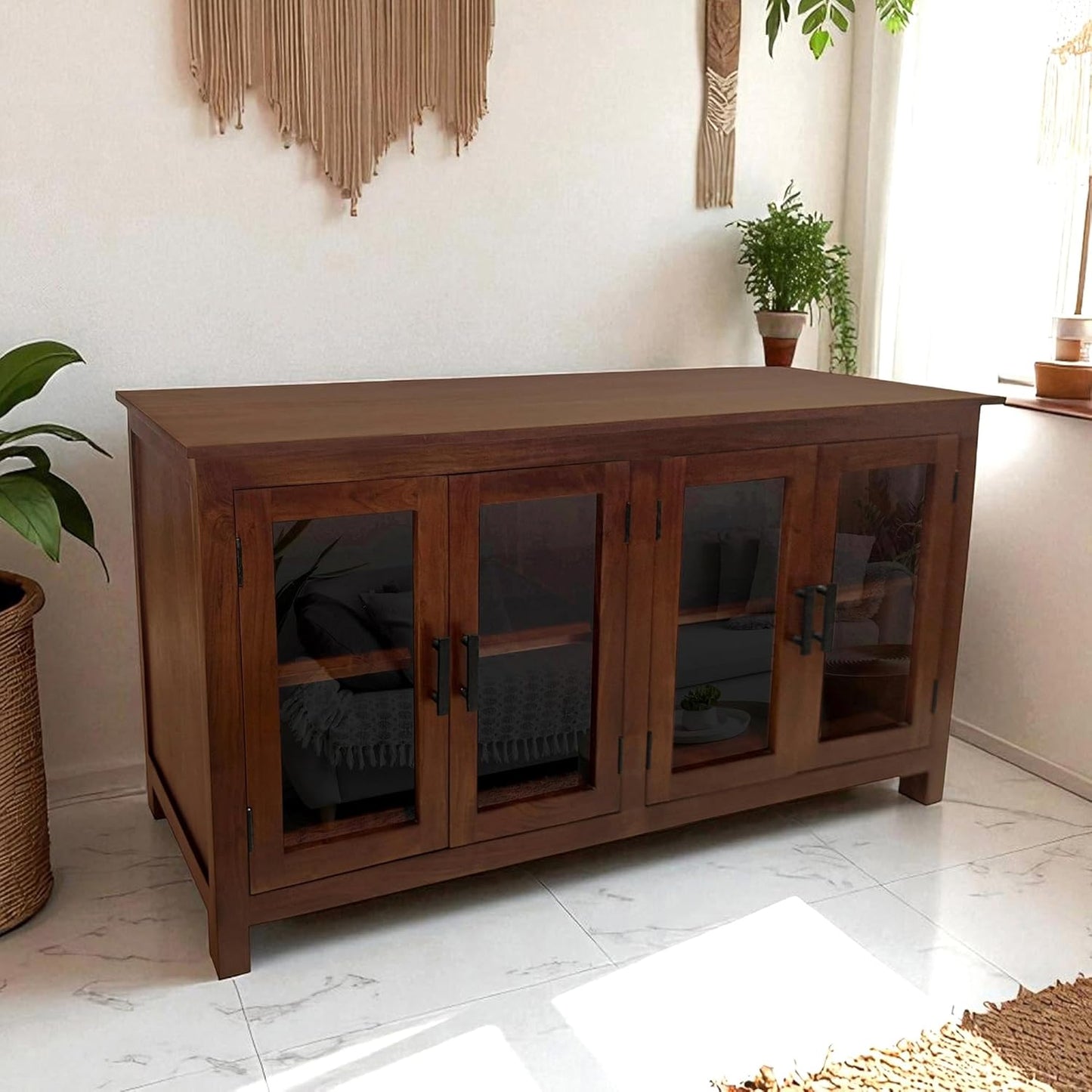 Carbo Sheesham Wood Console Sideboard Cabinet
