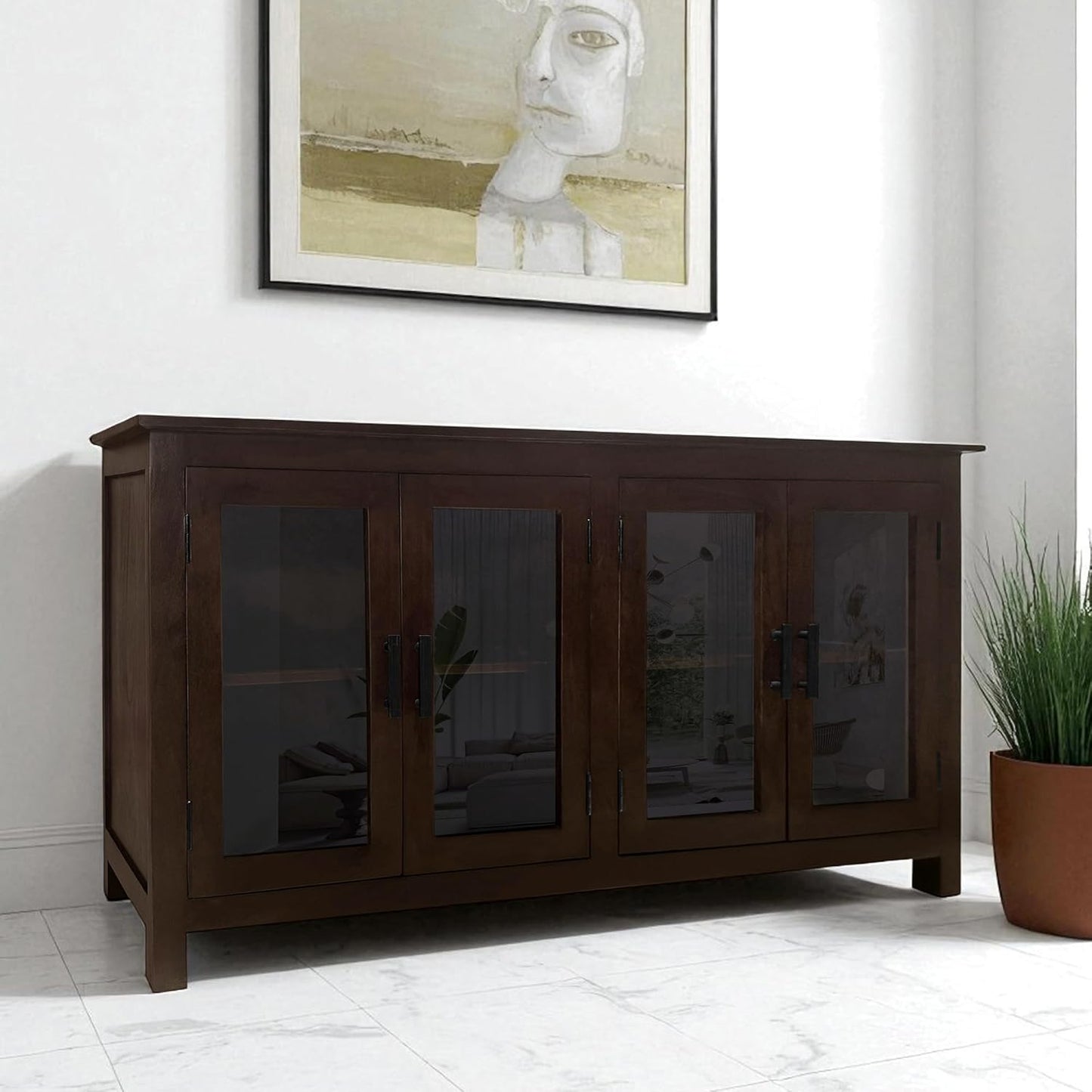 Carbo Sheesham Wood Console Sideboard Cabinet