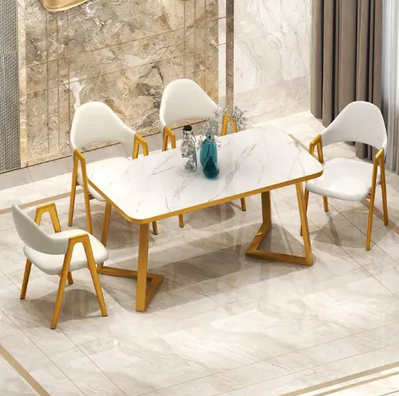 7D Style Dining Set With Marble Top