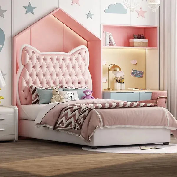 Bow Ribbon Kids Upholstered Baby Beds