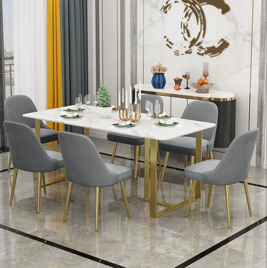 Modern Style Italian Dining Table With Marble Top