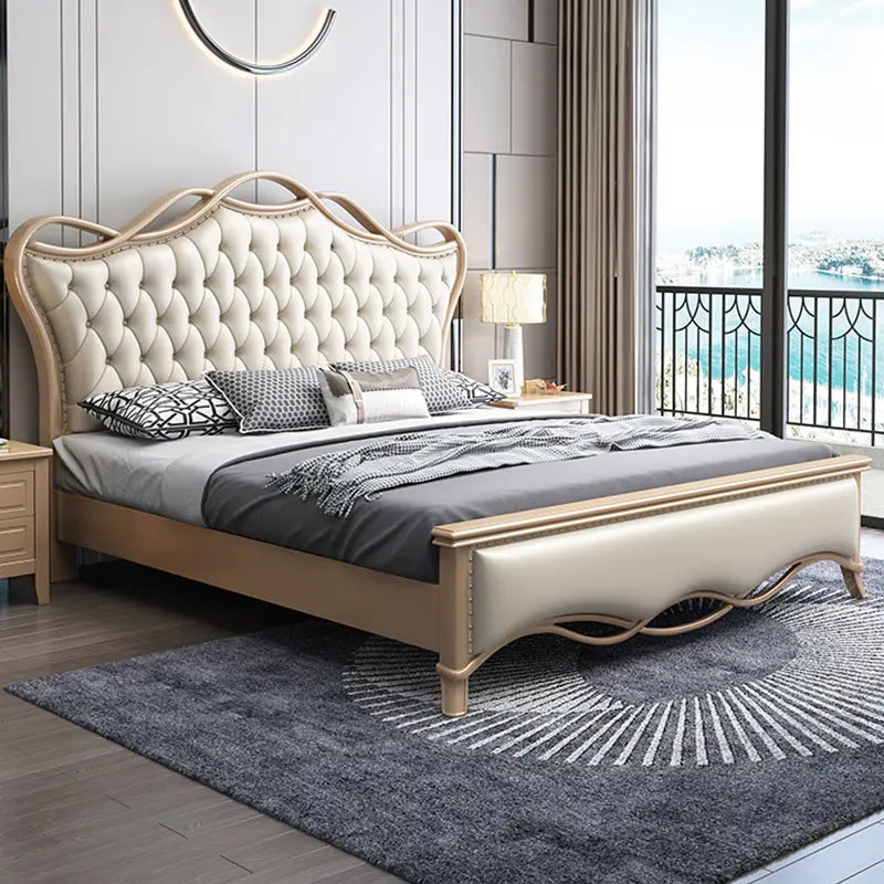 Luxury Tufted Wooden Bed Frame