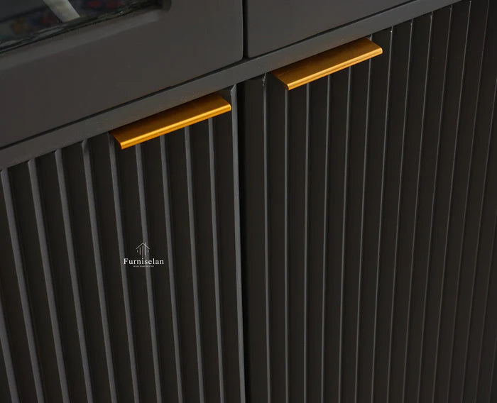 Solid Wood Kitchen Crockery Cabinet Two Door Two Drawers