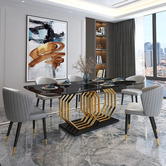 Modern Style Italian Dining Table With Marble Top