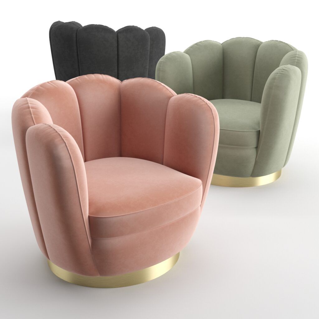 The Dori Boucle Curved Lounge Chair