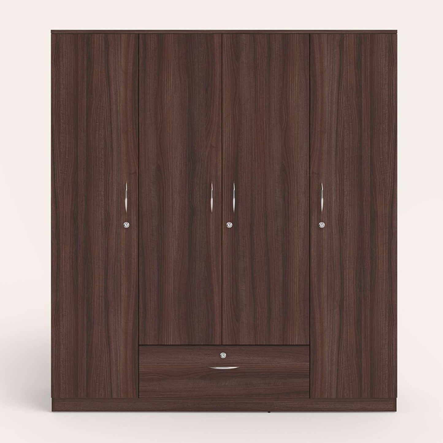 Modern Gold Touch Particle Wood 4 Door Almirah (Engineering Wood Wardrobe )