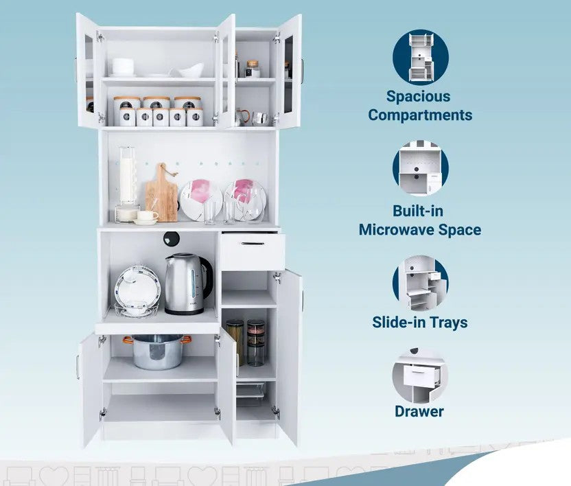 Haven Engineered Wood Kitchen Cabinet  (Finish Color - Melamine Frosty White, Knock Down)