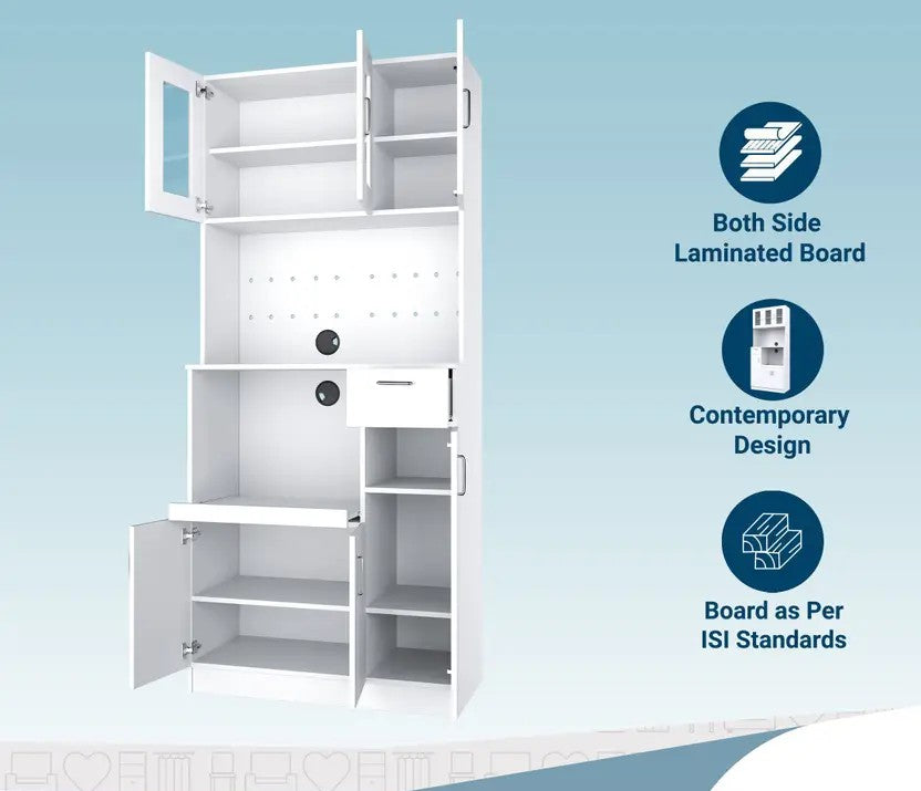 Haven Engineered Wood Kitchen Cabinet  (Finish Color - Melamine Frosty White, Knock Down)