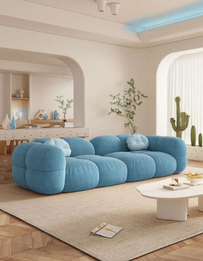 Modern Velvet Bubble Puff Cloud Sofa, Tufted Design Upholstered Sofa for Living Room, Bedroom,