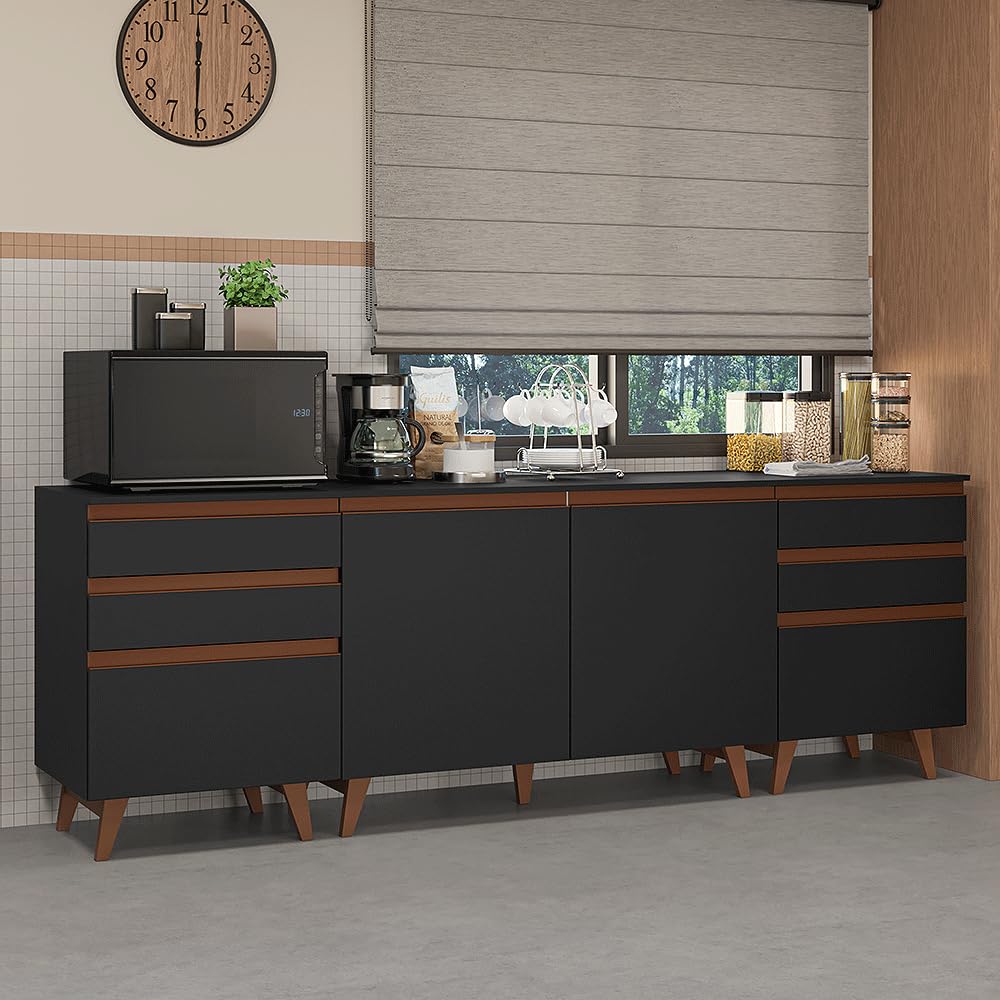 Kitchen cabinet Storage Stylish Look Black, Brown