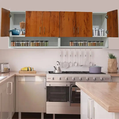 Modular kitchen PANELS 6 Doors Modular Wall Cabinet with Termite resistance & French cleat Engineered Wood Kitchen Cabinet  (Finish Color - White, Pre-assembled)