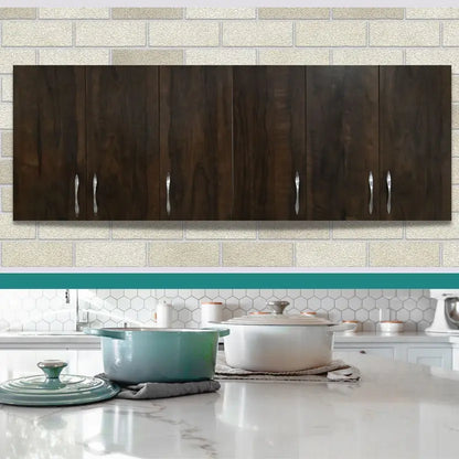 Modular kitchen PANELS 6 Doors Modular Wall Cabinet with Termite resistance & French cleat Engineered Wood Kitchen Cabinet  (Finish Color - White, Pre-assembled)