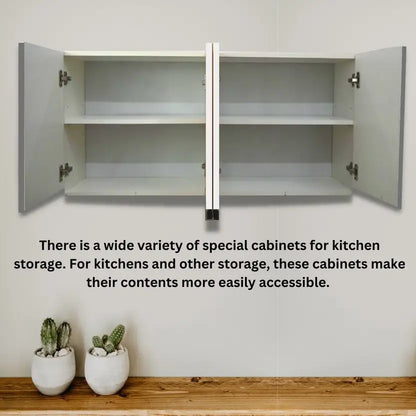 Modular kitchen PANELS 4 Doors Modular Wall Cabinet with Termite resistance & French cleat Engineered Wood Kitchen Cabinet  (Finish Color - White, Pre-assembled)