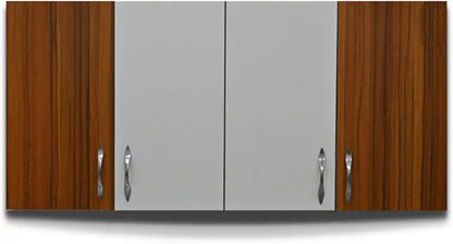 Modular kitchen PANELS 4 Doors Modular Wall Cabinet with Termite resistance & French cleat Engineered Wood Kitchen Cabinet  (Finish Color - White, Pre-assembled)