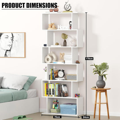6-Layer S-Shaped Ladder Book shelf  Engineered Wood Open Crockery Rack