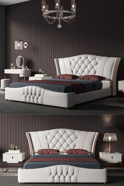 Royal Crest Upholstered Wooden Bed