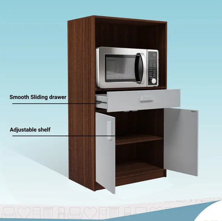 Burrell Engineered Wood Kitchen Cabinet  (Finish Color - Melamine GL Walnut & White, Knock Down)