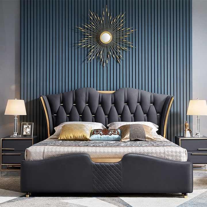 Royal Crest Upholstered Wooden Bed