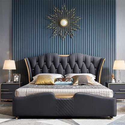 Royal Crest Upholstered Wooden Bed