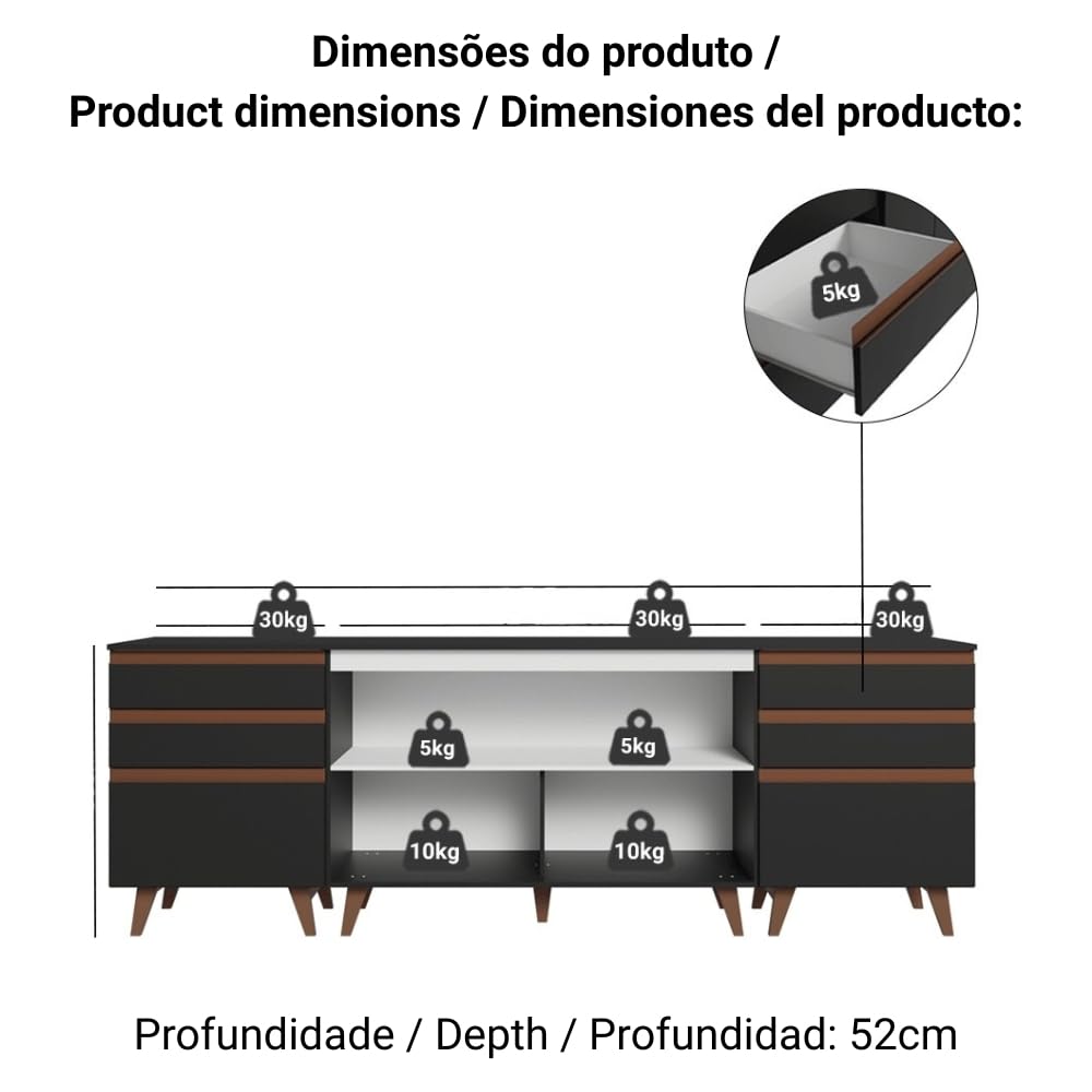 Kitchen cabinet Storage Stylish Look Black, Brown