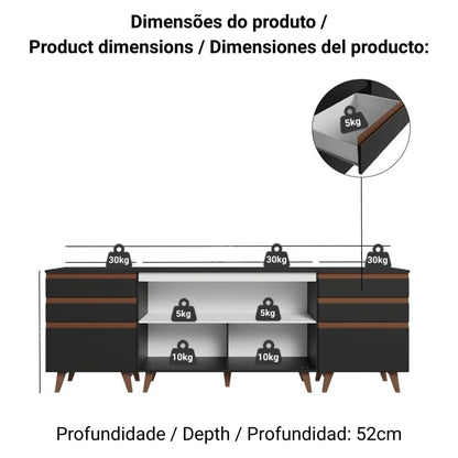 Kitchen cabinet Storage Stylish Look Black, Brown