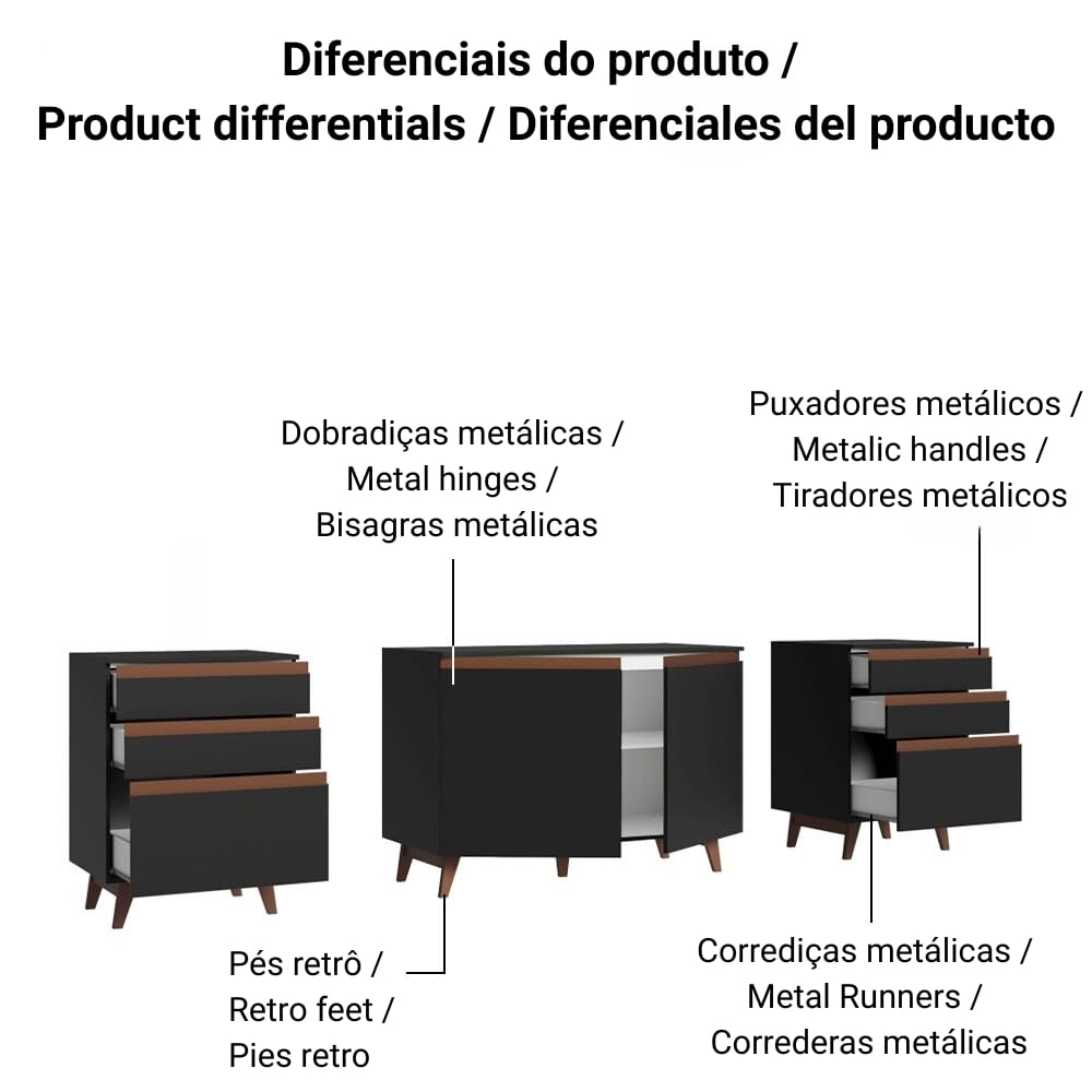 Kitchen cabinet Storage Stylish Look Black, Brown