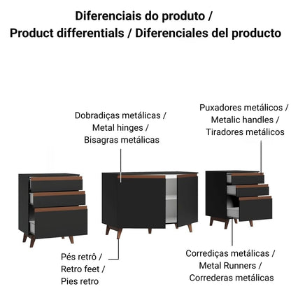 Kitchen cabinet Storage Stylish Look Black, Brown