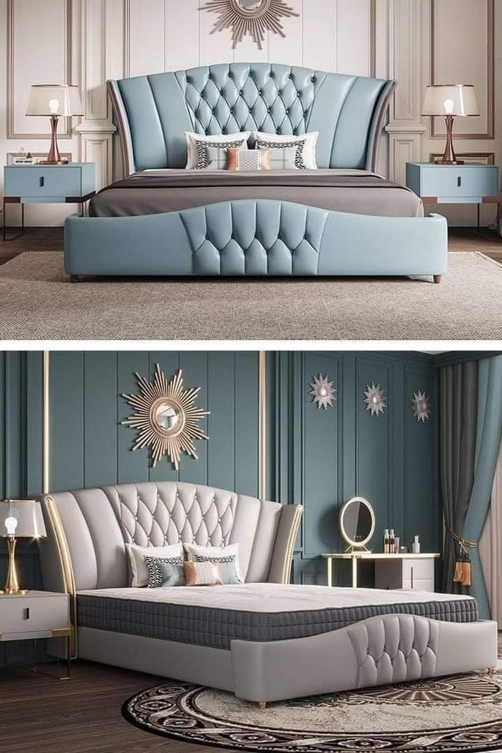 Royal Crest Upholstered Wooden Bed
