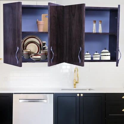 Modular kitchen PANELS 4 Doors Modular Wall Cabinet with Termite resistance & French cleat Engineered Wood Kitchen Cabinet  (Finish Color - White, Pre-assembled)