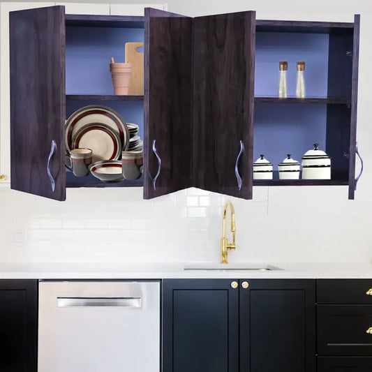 Modular kitchen PANELS 4 Doors Modular Wall Cabinet with Termite resistance & French cleat Engineered Wood Kitchen Cabinet  (Finish Color - White, Pre-assembled)