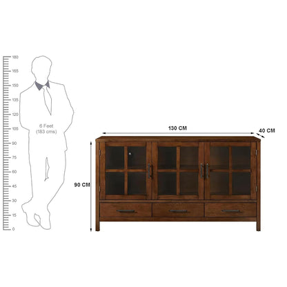 Barban Sheesham Wood Console Sideboard Cabinet