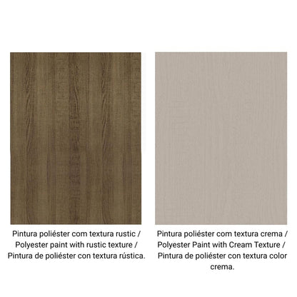 Compact Kitchen Set with Cabinets Ample Storage 120 Cm Wide with Multiple Compartments, 5 niches, 1 Drawers and PVC feet - Brown Beige