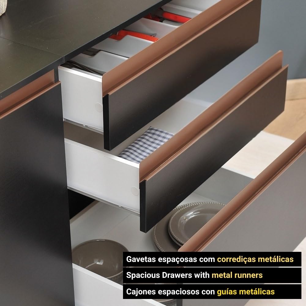 Kitchen cabinet Storage Stylish Look Black, Brown