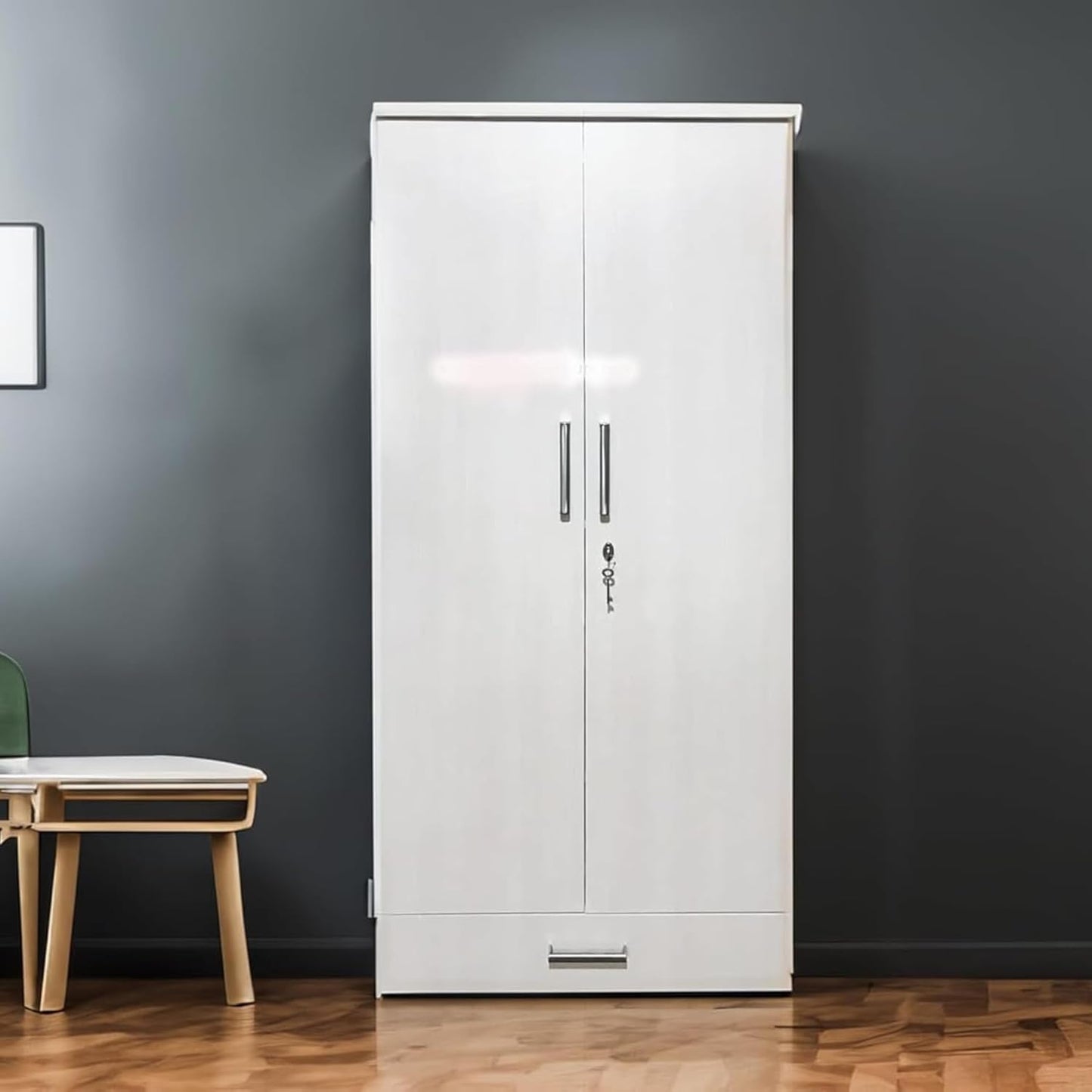 Super Cosy Double Door Almirah With Mirror ,Engineering Wood Wardrobe