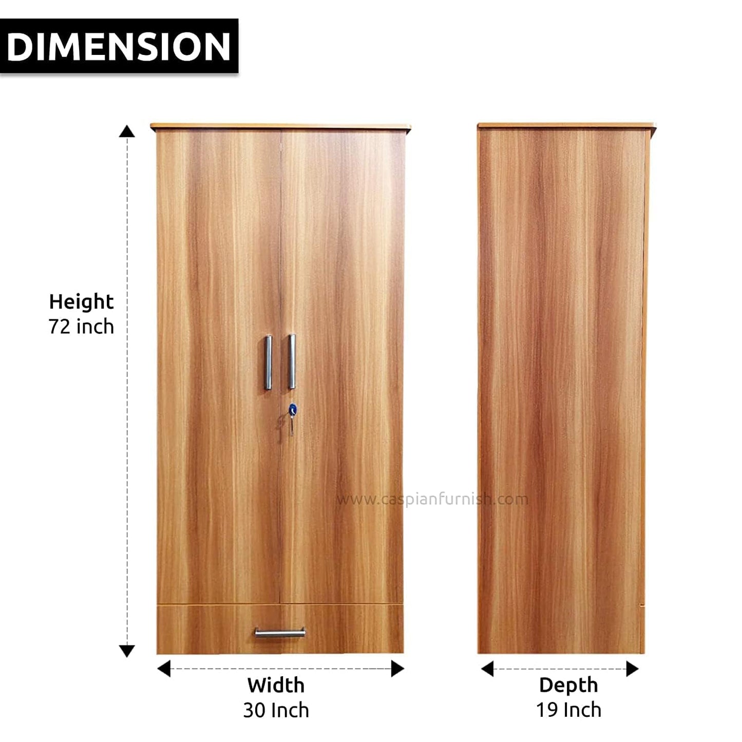 Super Cosy Double Door Almirah With Mirror ,Engineering Wood Wardrobe