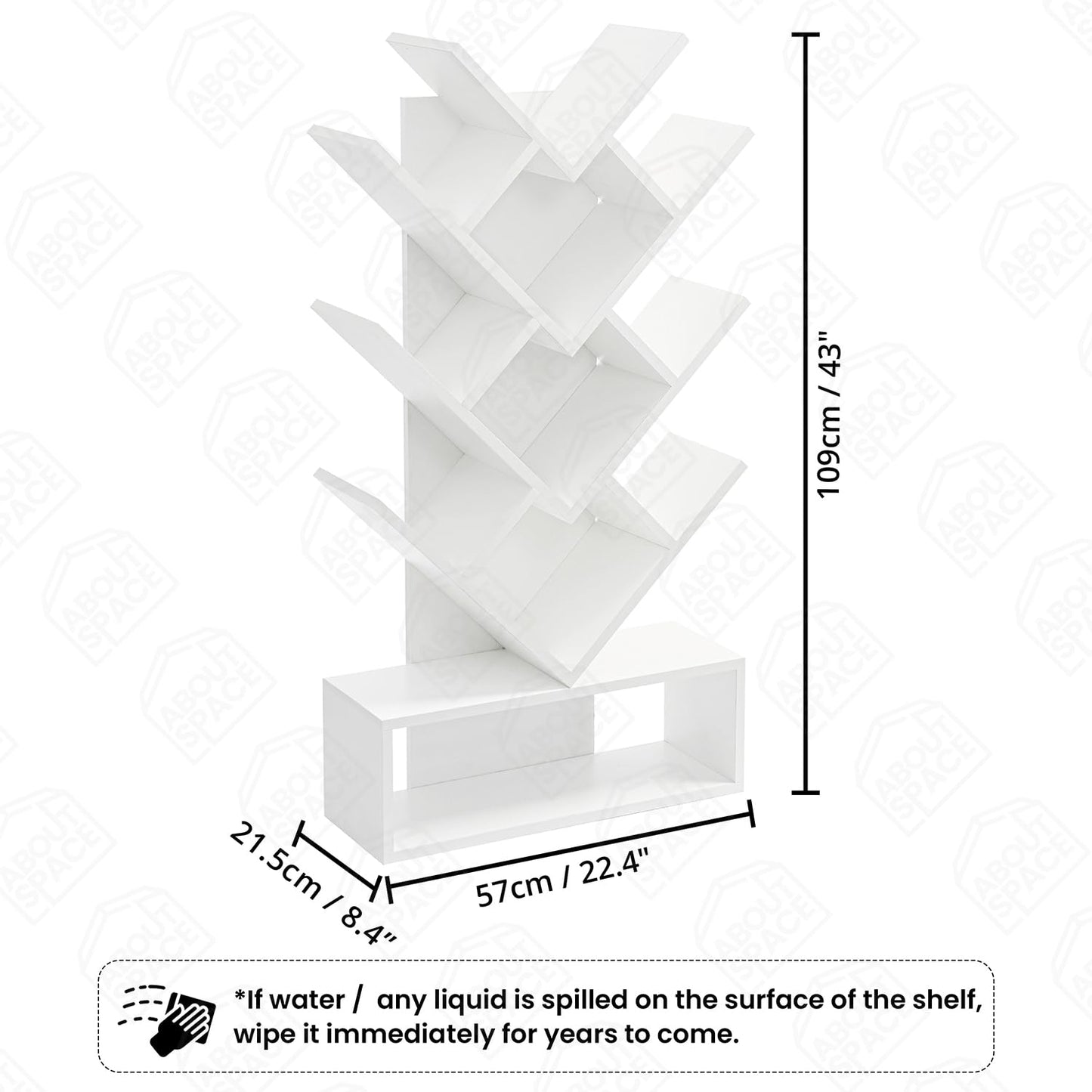Tree Shaped Book Shelf, Engineering wood Book Rack for Study Room