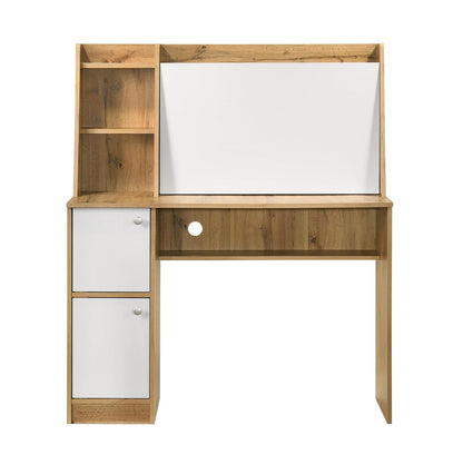 Aston Home Engineered Wood Study Table and Office Desk (Walnut & White, Matte Finish)