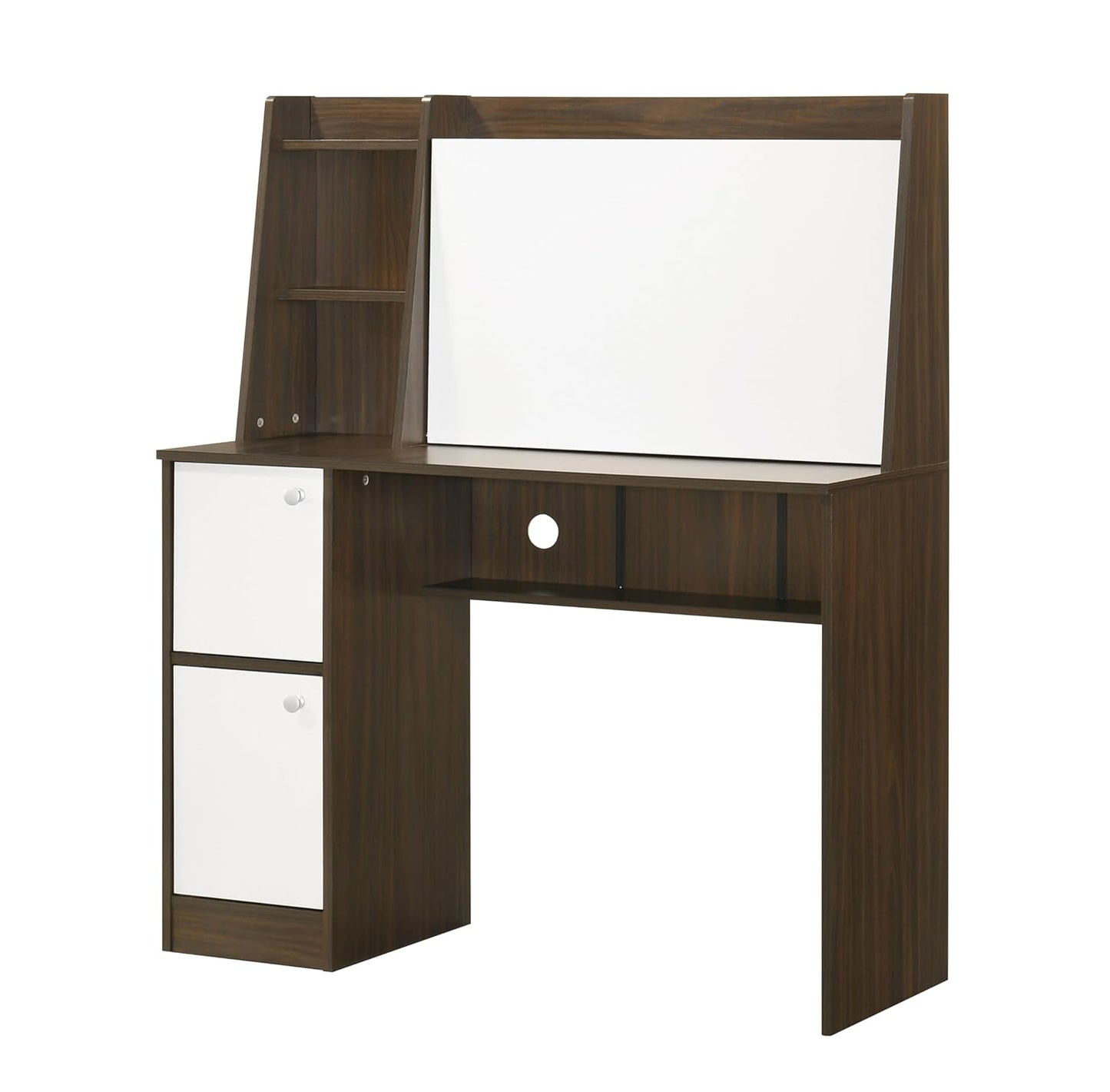 Aston Home Engineered Wood Study Table and Office Desk (Walnut & White, Matte Finish)