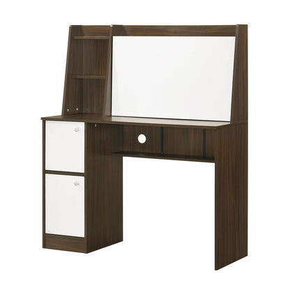 Aston Home Engineered Wood Study Table and Office Desk (Walnut & White, Matte Finish)