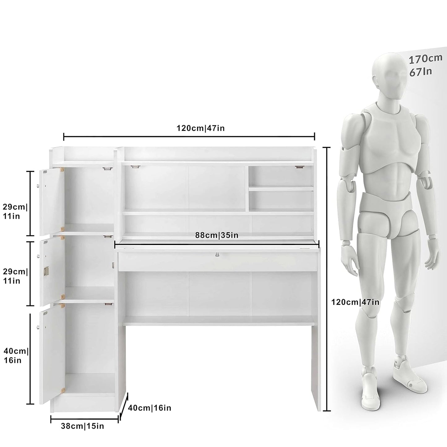 Plank Versa Engineered Wood Study Table and Office Desk (White)