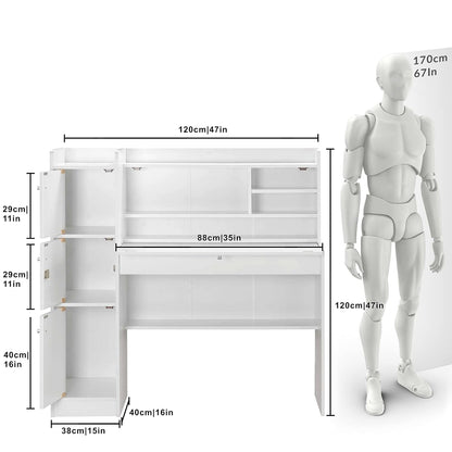 Plank Versa Engineered Wood Study Table and Office Desk (White)