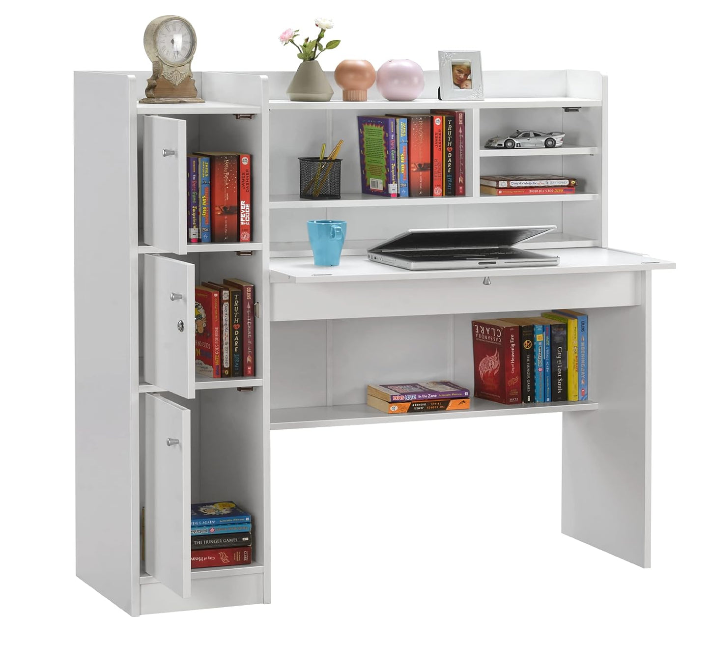 Plank Versa Engineered Wood Study Table and Office Desk (White)