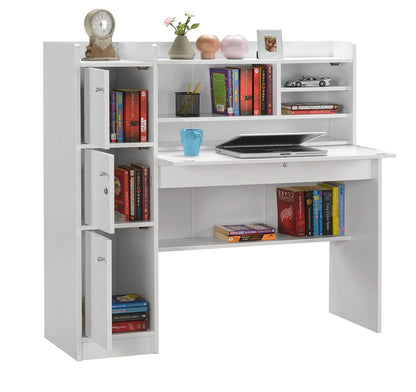 Plank Versa Engineered Wood Study Table and Office Desk (White)