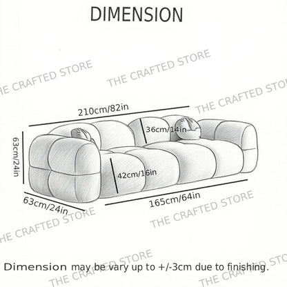 Modern Velvet Bubble Puff Cloud Sofa, Tufted Design Upholstered Sofa for Living Room, Bedroom,