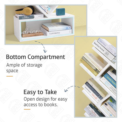 Tree Shaped Book Shelf, Engineering wood Book Rack for Study Room